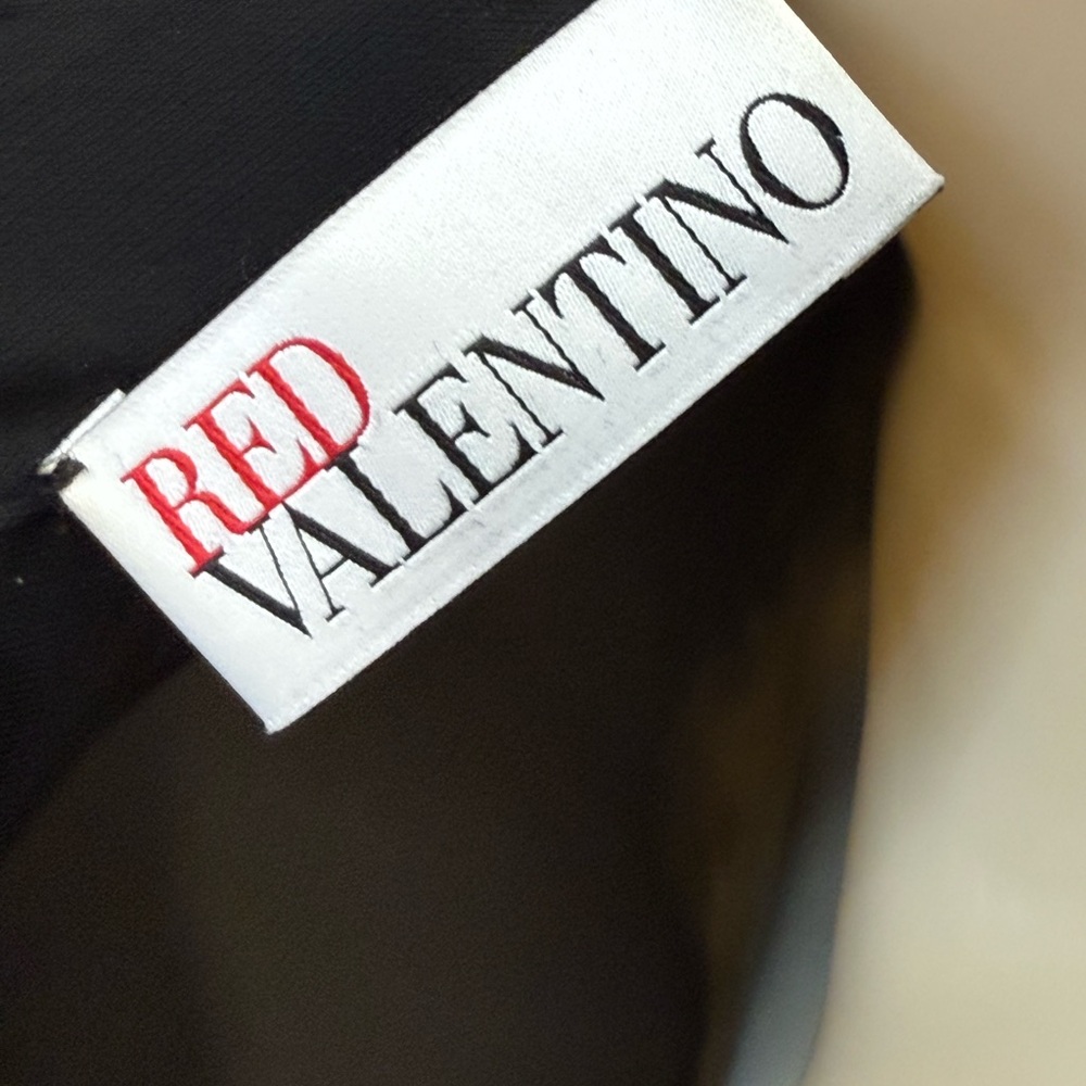 RED Valentino Black Knit Ruffle Cap Sleeve Dresss - Picture 5 of 7